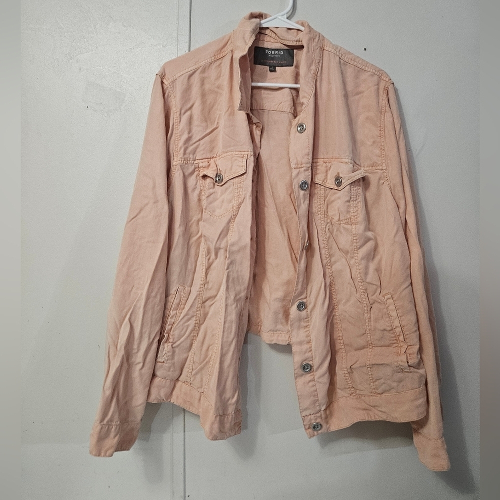 Torrid Plus Size Light Pink Button Down Jacket! - image 1